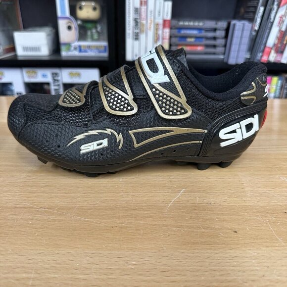 Sidi Bullet 2 Women Size 37 EU 5-5.5 US Black Gold Mountain Bike Cycling Shoes - Picture 1 of 7